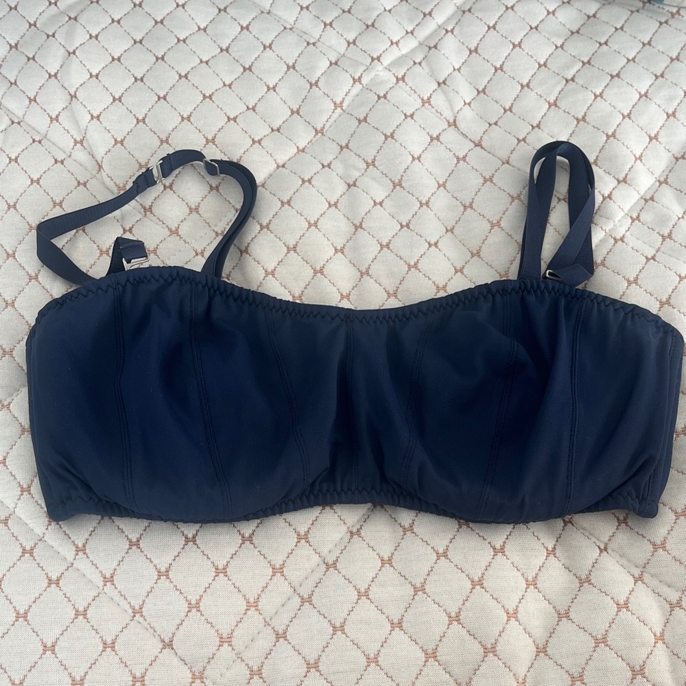 Malia Mills Navy Blue Strapless/convertible  Bikini Top
